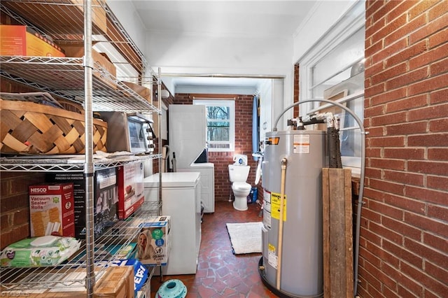 utility room featuring water heater