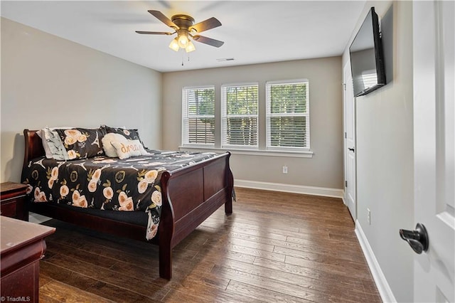 128 Provence Ct, King, NC 27021 - bedroom with wood-type flooring and a ceiling fan