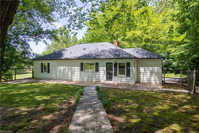 2370 W Clemmonsville Rd, Winston-Salem, NC 27127 - ranch-style home with a chimney and a patio