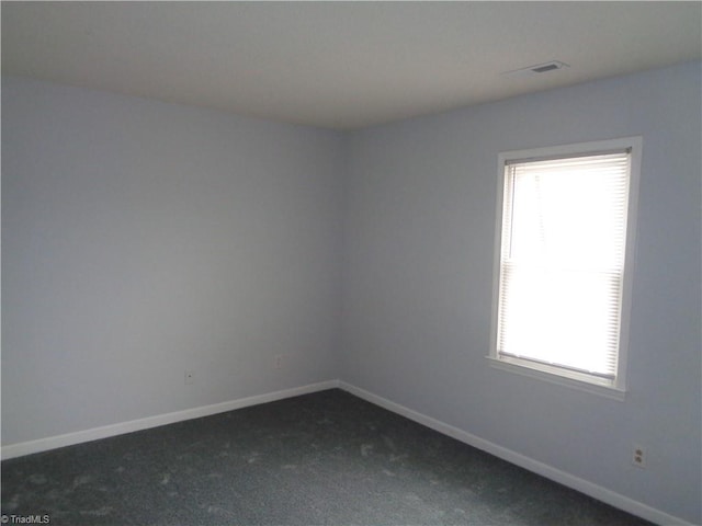 carpeted spare room featuring a wealth of natural light