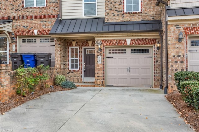 property entrance featuring a garage