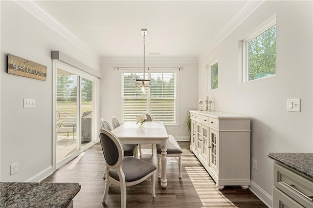 1348 Motsinger Rd, Winston-Salem, NC 27107 - dining space featuring plenty of natural light, baseboards, and ornamental molding