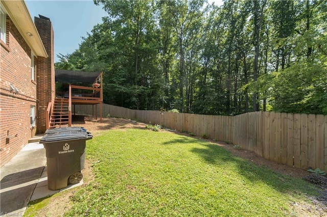3306 Midkiff Rd, Winston-Salem, NC 27106 - view of yard with stairs and a deck