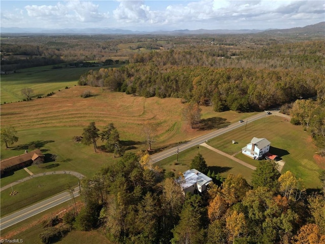 aerial view with a rural view