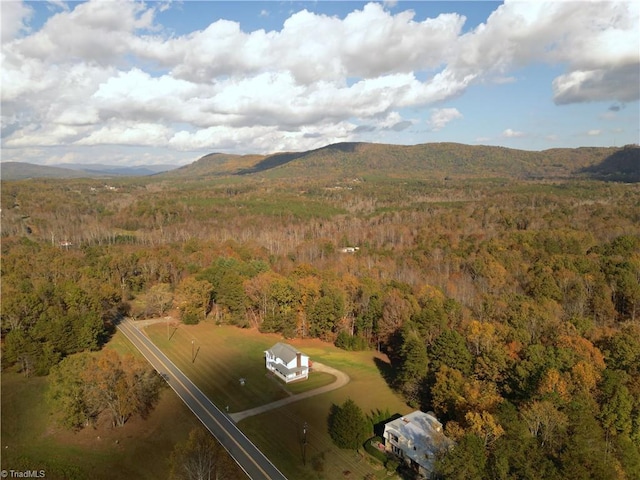 drone / aerial view with a mountain view