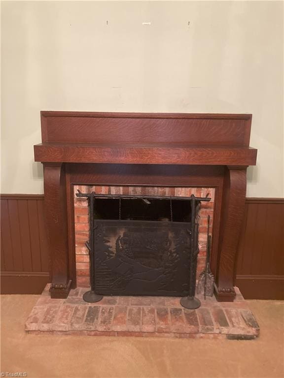 room details with a fireplace