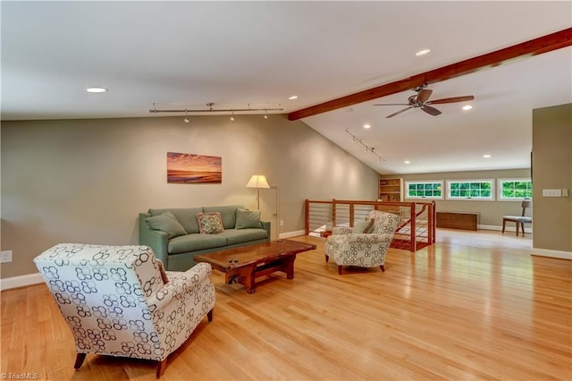7 Pineburr Ct, Greensboro, NC 27455 - living room featuring light wood-style flooring, a ceiling fan, baseboards, and recessed lighting