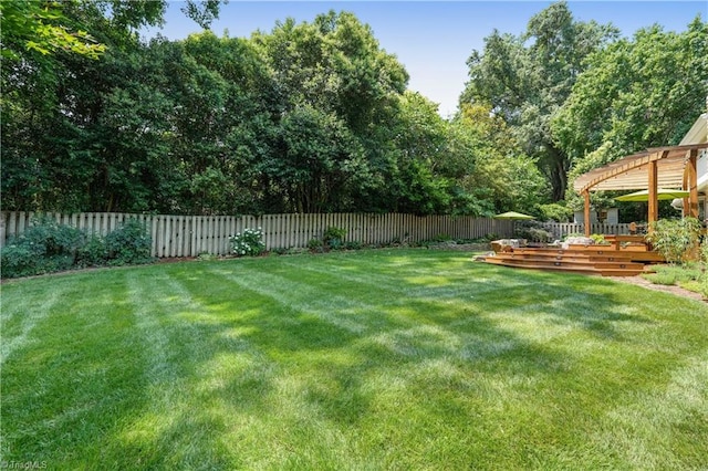 7 Pineburr Ct, Greensboro, NC 27455 - view of yard with a deck and a pergola