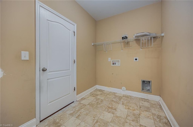 clothes washing area featuring washer hookup, gas dryer hookup, and electric dryer hookup