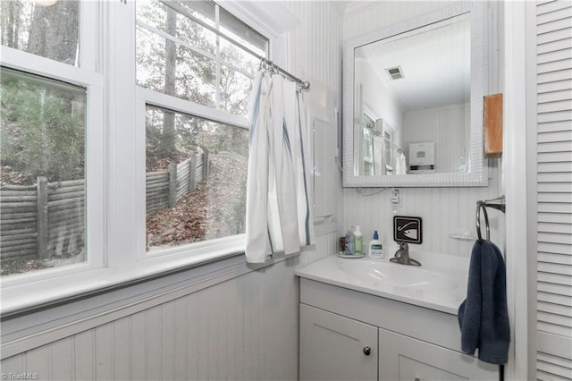 bathroom featuring vanity and a healthy amount of sunlight