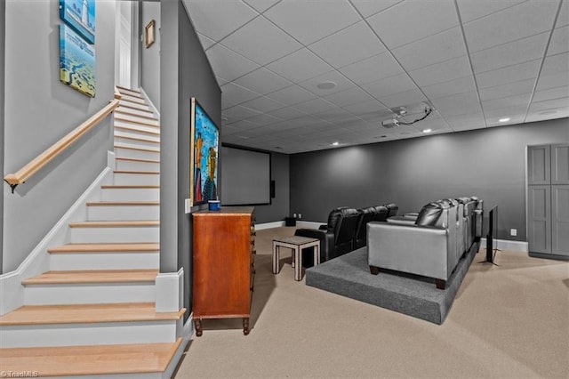 2550 Mountain Lake Rd, Asheboro, NC 27205 - carpeted cinema with a paneled ceiling and recessed lighting