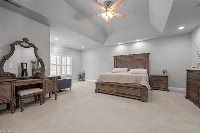 8501 Julina Dr, Oak Ridge, NC 27310 - bedroom featuring carpet, baseboards, recessed lighting, and ceiling fan