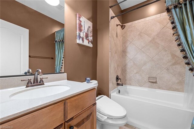 8501 Julina Dr, Oak Ridge, NC 27310 - full bathroom featuring toilet, shower / tub combo, and vanity