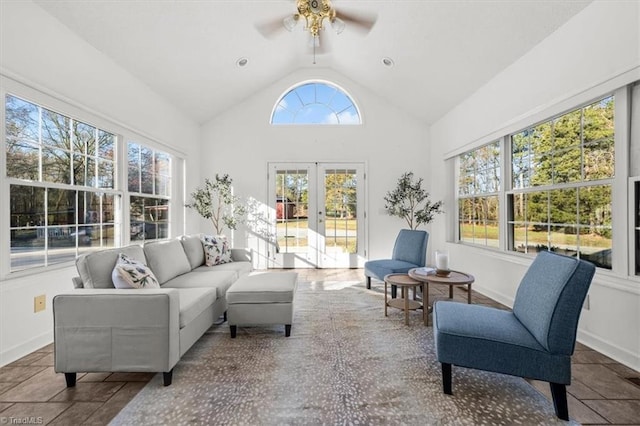 sunroom with french doors