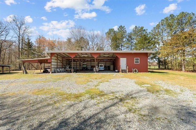 view of pole building with a carport