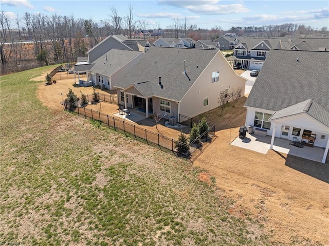 drone / aerial view with a residential view