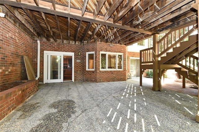 view of patio / terrace with stairway