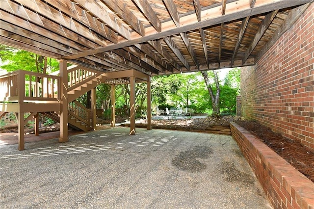 view of patio with stairway