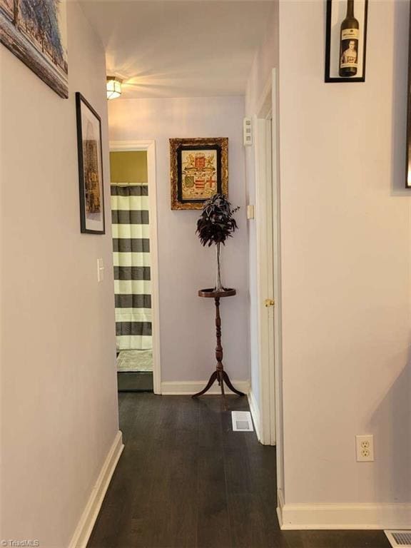 5125 Old Plantation Cir, Winston-Salem, NC 27104 - hall featuring dark wood finished floors and baseboards