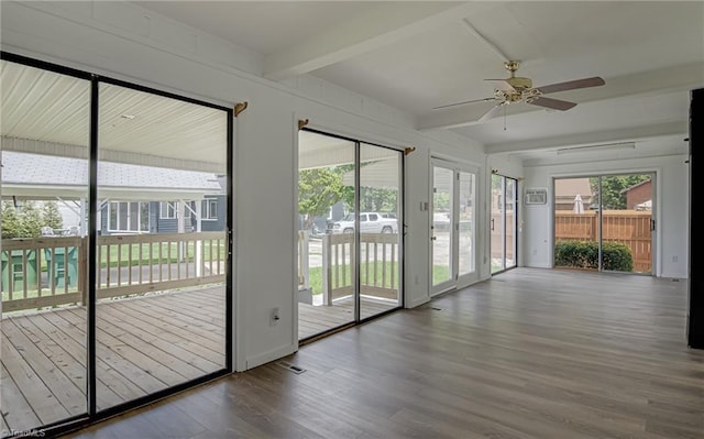 210 W Parkway Ave, High Point, NC 27284 - unfurnished sunroom featuring beam ceiling