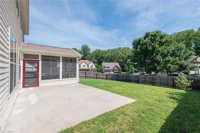 301 Summerwalk Rd, Greensboro, NC 27455 - fenced backyard featuring a patio and a sunroom