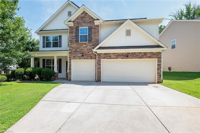 301 Summerwalk Rd, Greensboro, NC 27455 - craftsman inspired home with board and batten siding, concrete driveway, and a front lawn