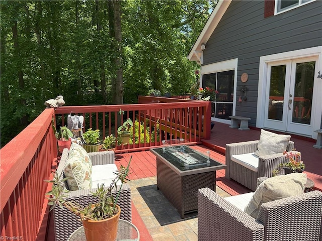 deck with an outdoor living space