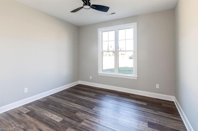 112 Emerald Ct, Trinity, NC 27370 - unfurnished room with ceiling fan, baseboards, and dark wood finished floors