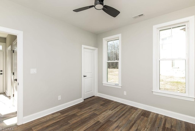 112 Emerald Ct, Trinity, NC 27370 - unfurnished room featuring dark wood-style floors, baseboards, and ceiling fan