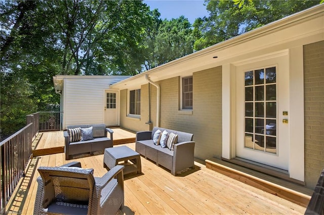 506 Audubon Dr, Greensboro, NC 27410 - wooden deck featuring an outdoor hangout area