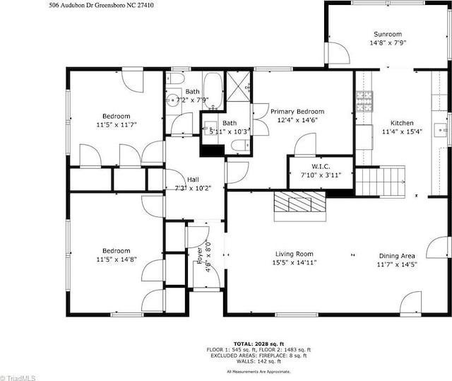 506 Audubon Dr, Greensboro, NC 27410 - view of property floor plan