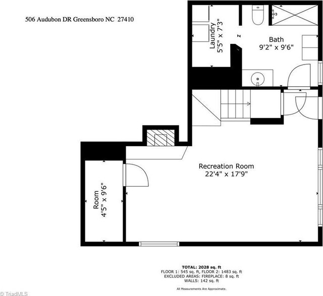 506 Audubon Dr, Greensboro, NC 27410 - view of floor plan / room layout