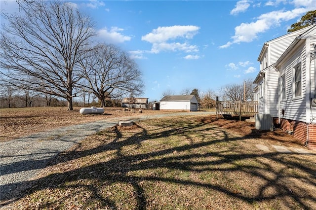 view of yard with a deck