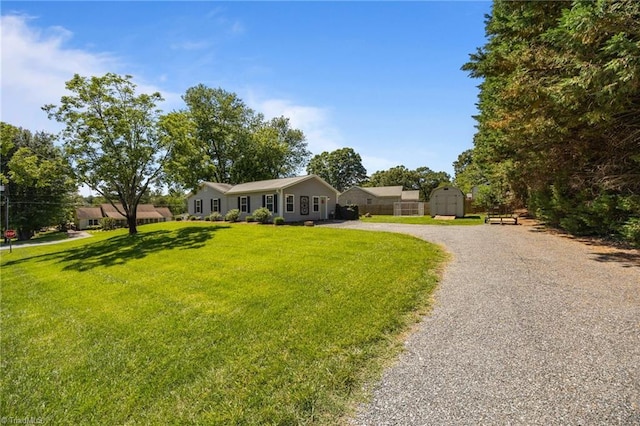 202 Stokes Forest Dr, King, NC 27021 - single story home featuring gravel driveway and a front yard