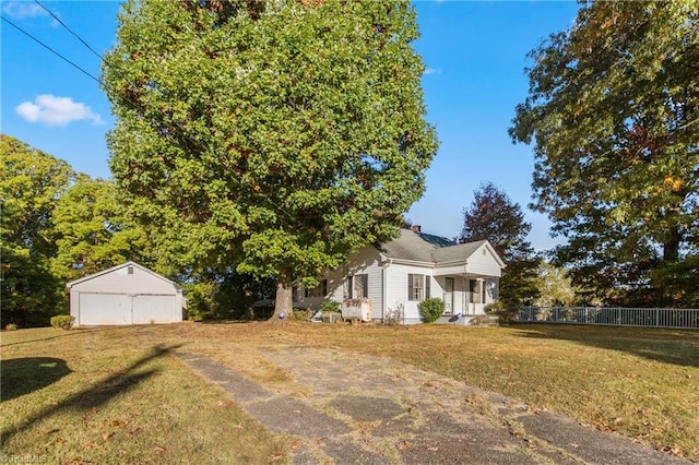 view of front of home with a front yard