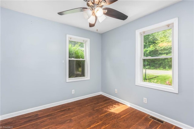 1093 Gordon Rd, Pinnacle, NC 27043 - spare room featuring dark wood-style floors and a ceiling fan