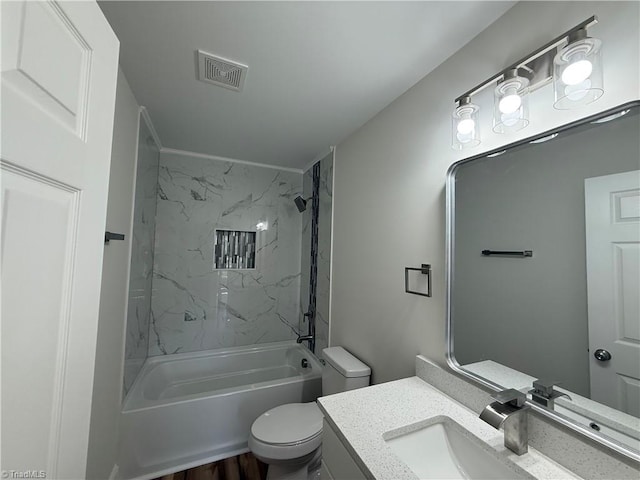 503 W End Blvd, Madison, NC 27025 - bathroom featuring vanity, toilet, and shower / washtub combination