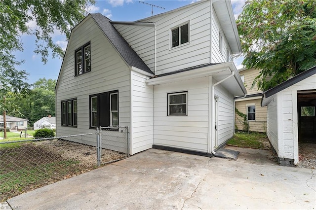 view of home's exterior with a patio