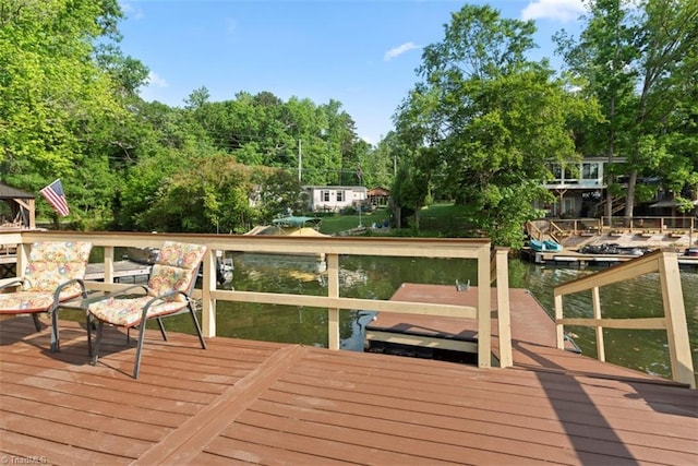 151 N Shore Dr, Lexington, NC 27292 - wooden deck with a boat dock and a water view