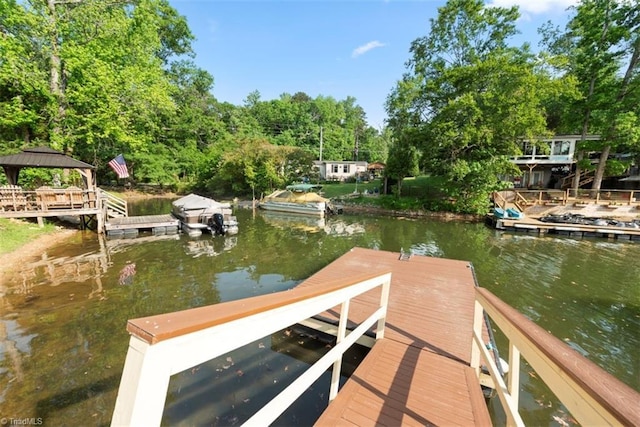 151 N Shore Dr, Lexington, NC 27292 - dock area featuring a gazebo and a water view