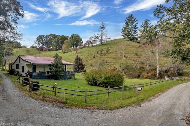 exterior space featuring a rural view