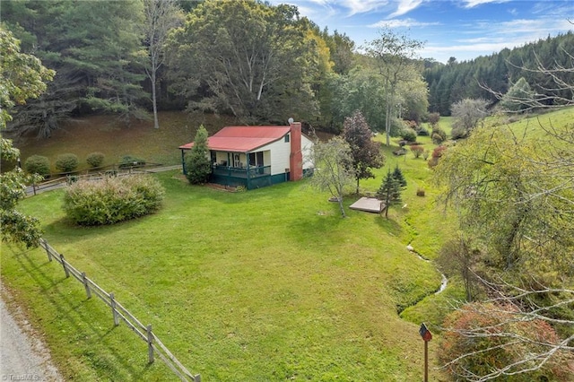 aerial view with a rural view