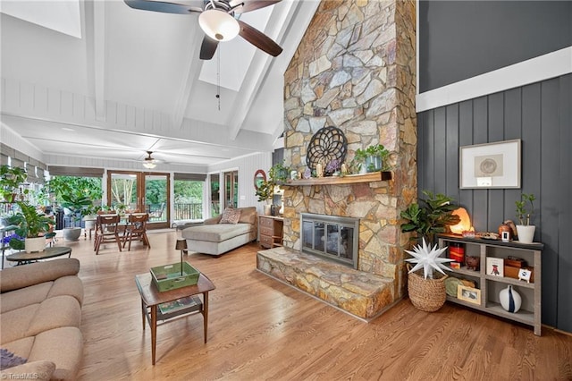 1901 Runnymede Rd, Winston-Salem, NC 27104 - living area with a ceiling fan, a fireplace, and wood finished floors