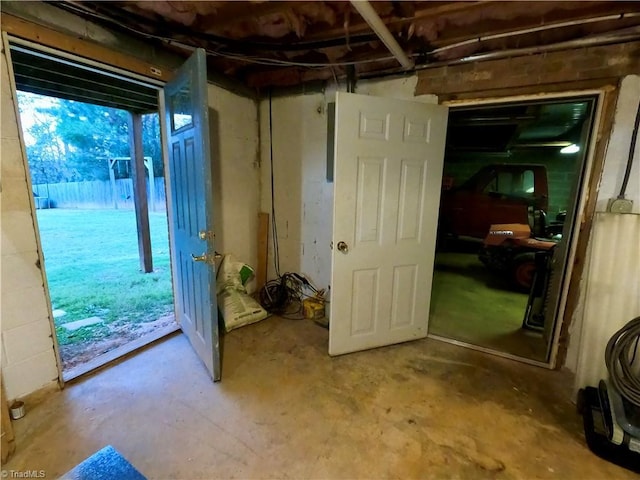 interior space with concrete floors