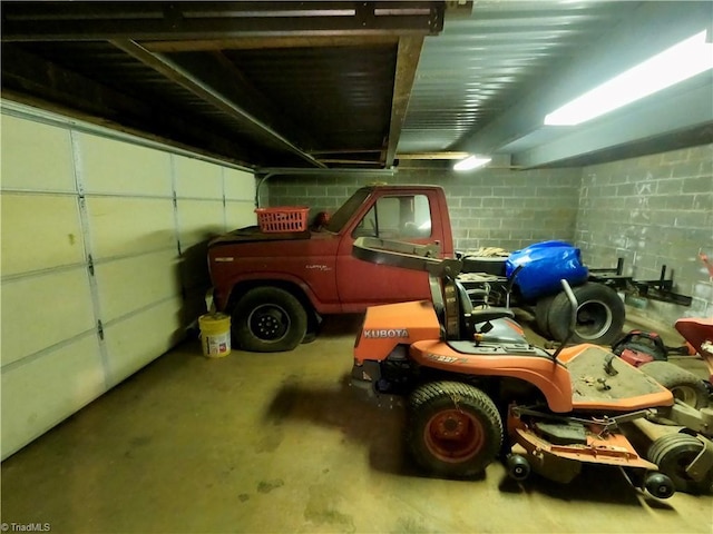 view of garage