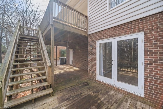 deck with french doors