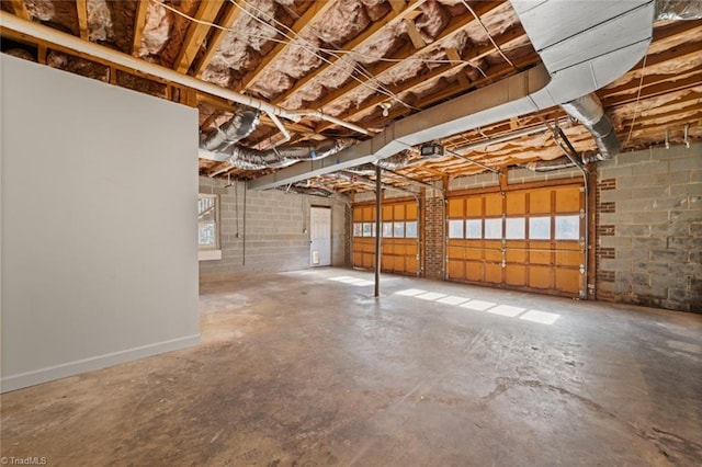 interior space with a garage door opener