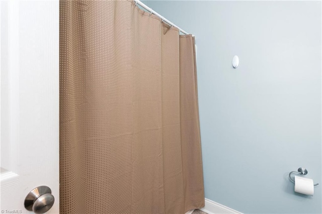 full bathroom featuring a shower with curtain