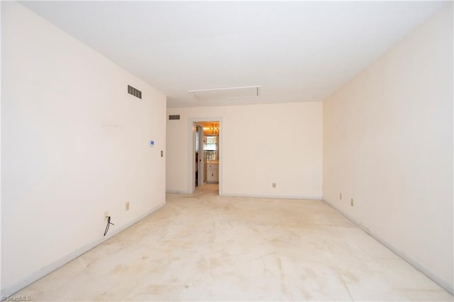 empty room with light carpet and visible vents