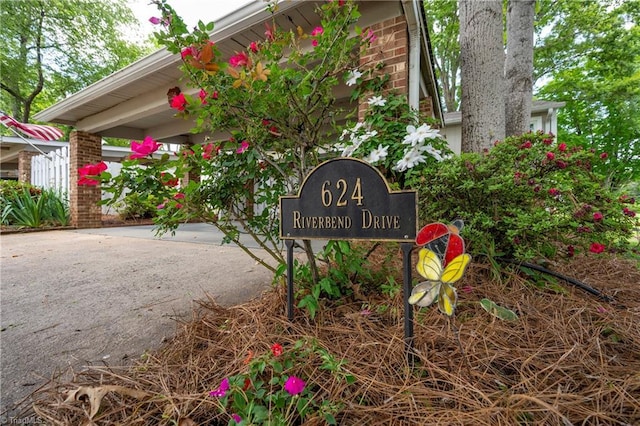 view of community sign